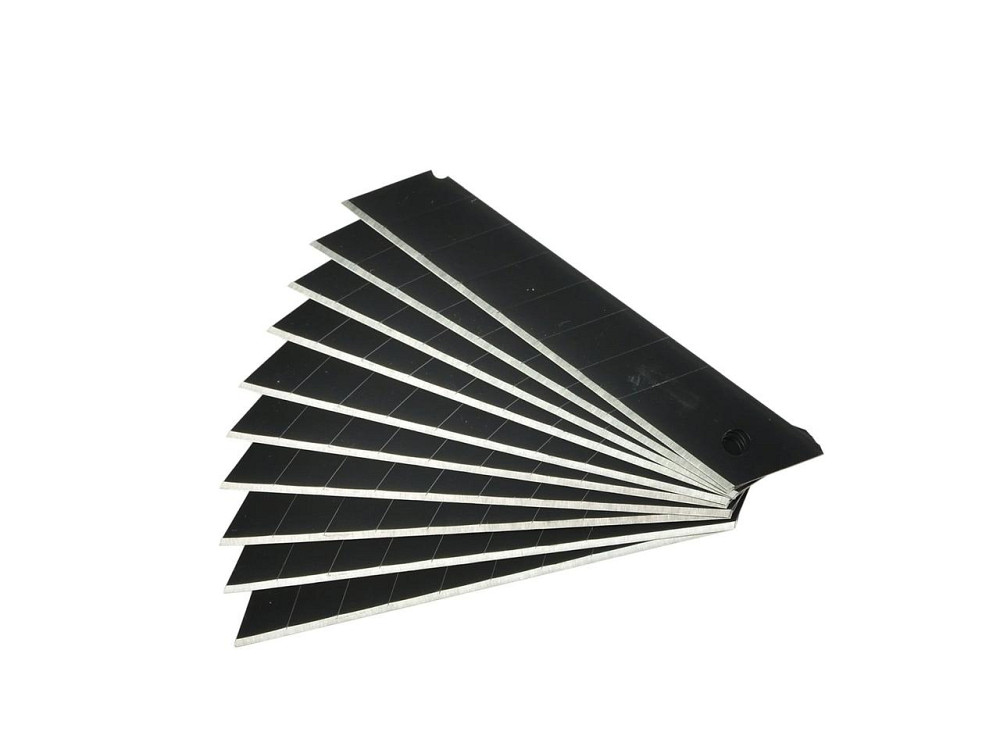 Леза ламані канцелярського ножа "GeKo" (10шт.) антикорозійні чорні зі сталі SK5 18 / 0,5мм Київ - фото 1