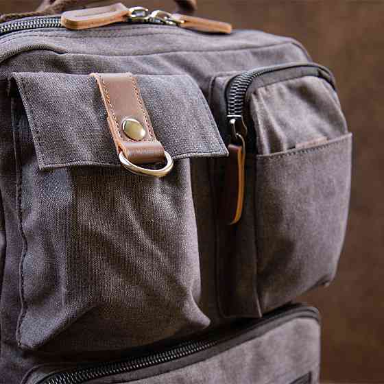 Рюкзак текстильний дорожній унісекс Vintage 20617 Графіт Київ