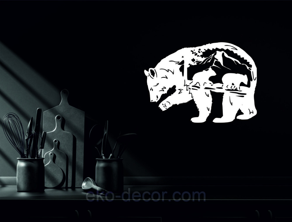 Декоративне настінне Панно «Ведмідь», Декор на стіну 110*78 см, Білий Київ - фото 5