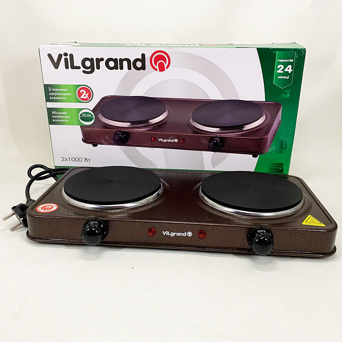 Плита электрическая настольная компактная ViLgrand VHP152F 1000 Вт, Бытовая настольная плита для дома YP-59 Львов - изображение 2