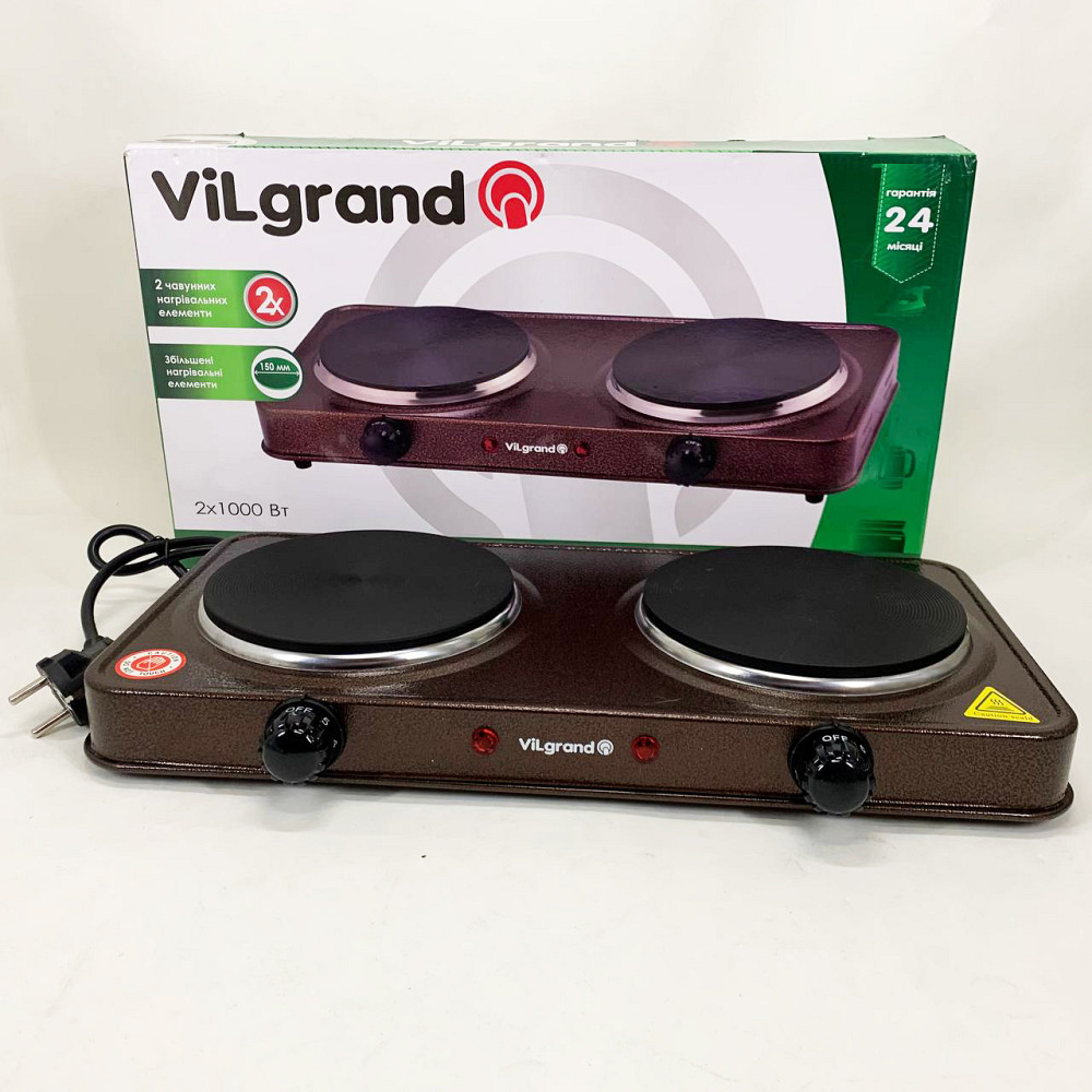Плита электрическая настольная компактная ViLgrand VHP152F 1000 Вт, Бытовая настольная плита для дома YP-59 Львов - изображение 2