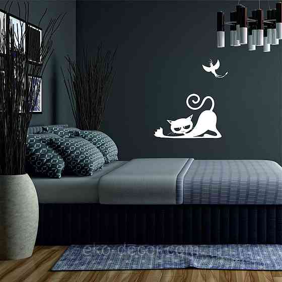 Декоративное настенное 3D Панно «Кот» Декор на стену с объемом 50*32 см, Белый Киев