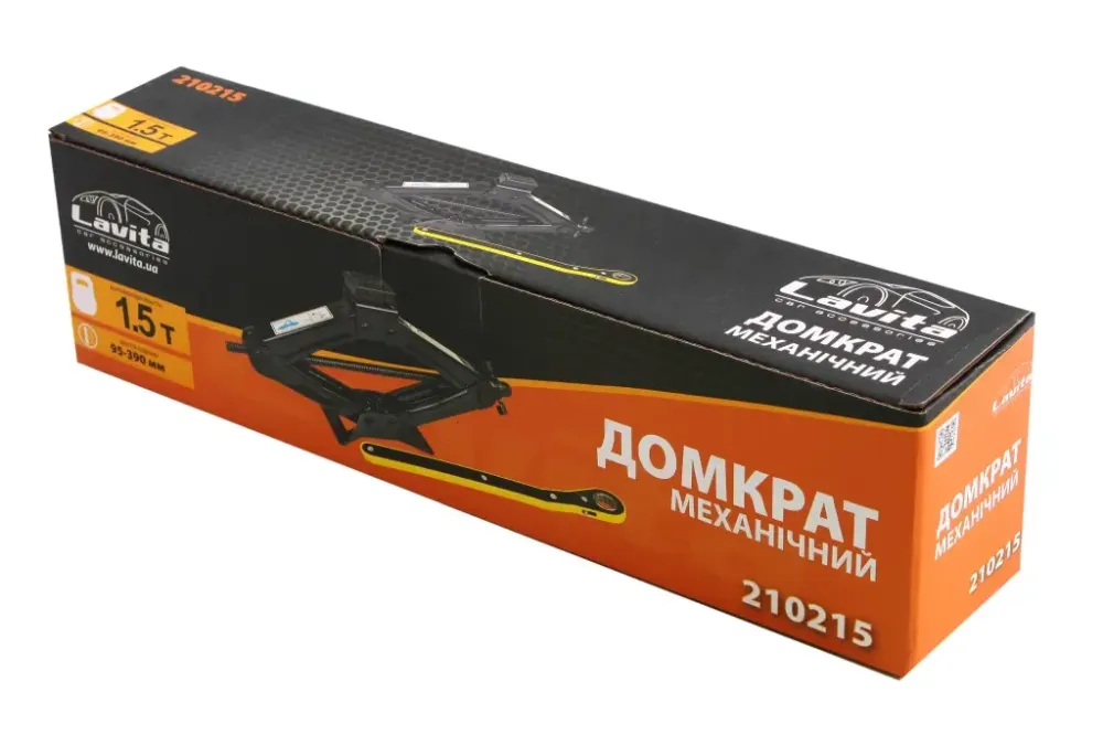 Домкрат ромб 1.5 т с трещоткой Lavita 95-390мм (с резинкой) Винница - изображение 2