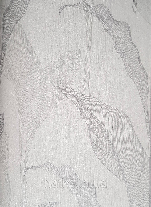 Шпалери метрові вініл на флізелін дизайнерські Erismann Elle Decoration 2 листки світло сірі на білому Київ - фото 2