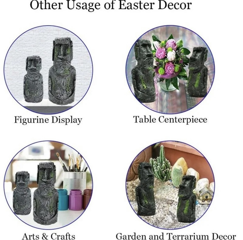 Декор для акваріума "Статуя острова Пасхи" - розмір 12*5*5 см сірийсмола акваріумний декор Київ - фото 8