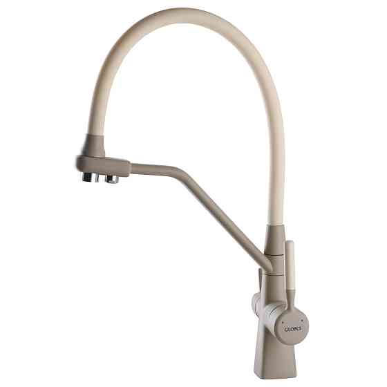 Змішувач для кухні під осмос Globus Lux GLLR-0700-L-04-06 гофрований  на гайці латунь, Беж-Бежевий Луцк