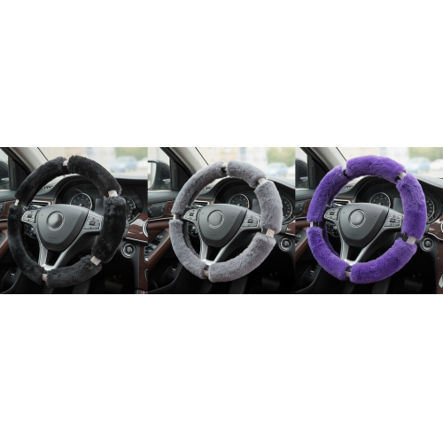 Автомобільний чохол на кермо VLOD-24FA6 сірий з мехом Харків