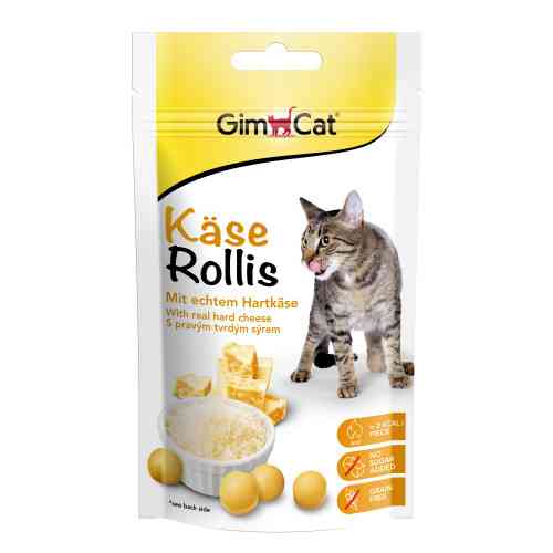 Ласощі GimCat Kase Rollis для котів таблетки з комплексом вітамінів сирні 40 г Київ