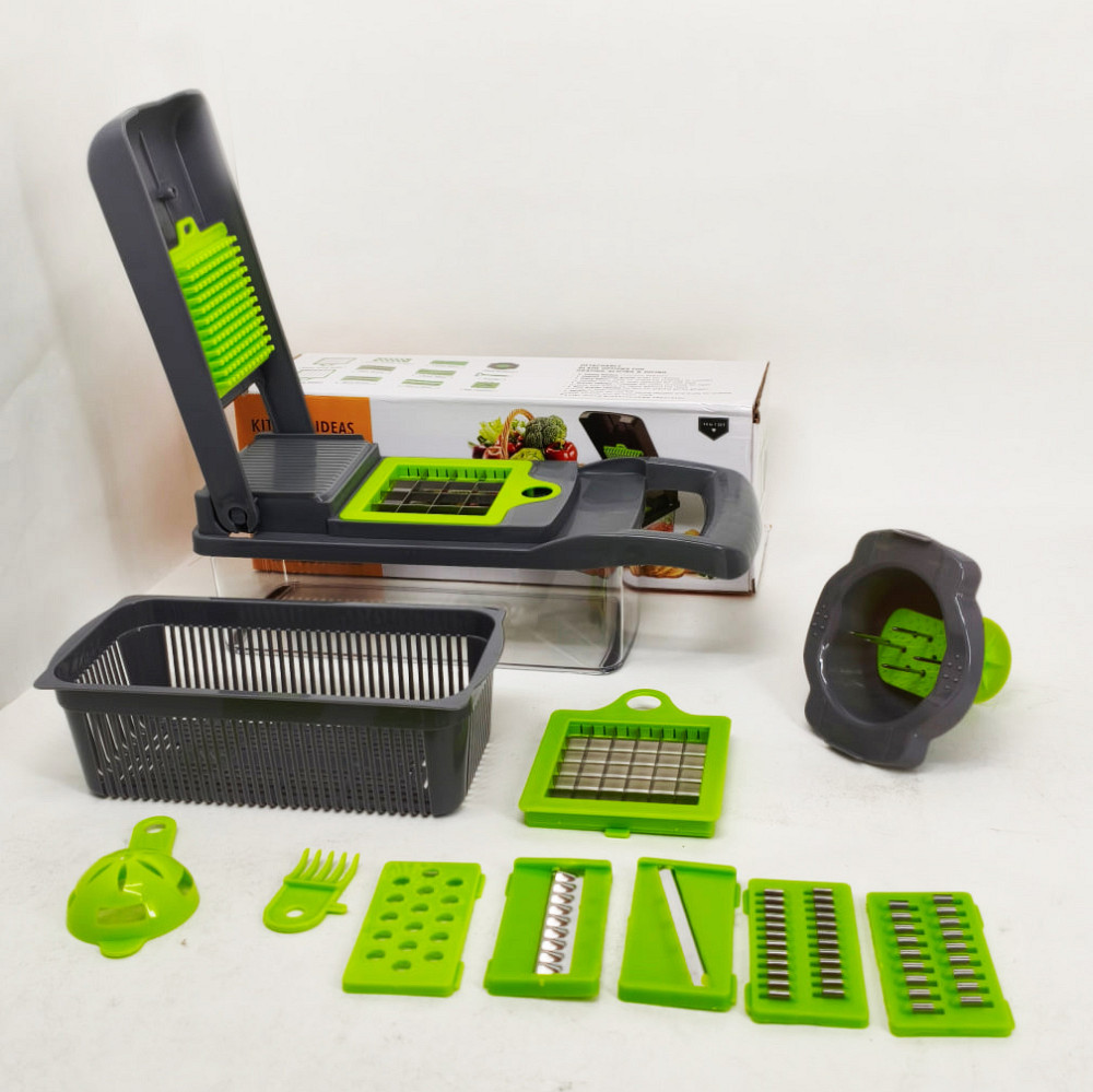 Овощерезка измельчитель 14 в 1 ситечко для яиц и нож для очистки овощей Veggie Slicer мультислайсер AQ-87 Львов - изображение 14