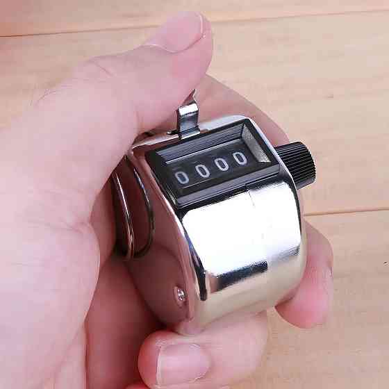 Механический ручной счётчик RESTEQ — металлический кликер-счётчик до 9999 щелчков для спорта, учёта и подсчёта действий Киев