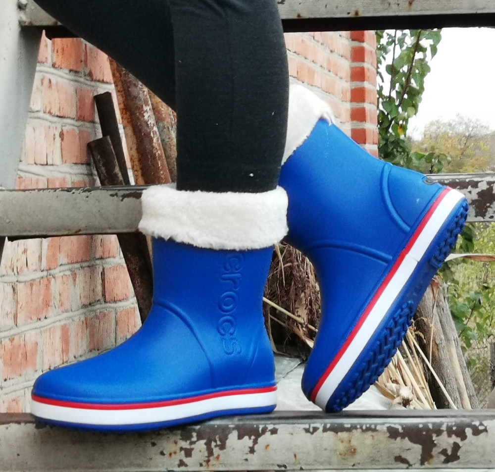 Жіночі Гумові Напівчоботи CROCS Сині Чоботи Крокси Теплі Зимові (розміри: 36,37,38,39,40,41) - 16 Дніпро - фото 7