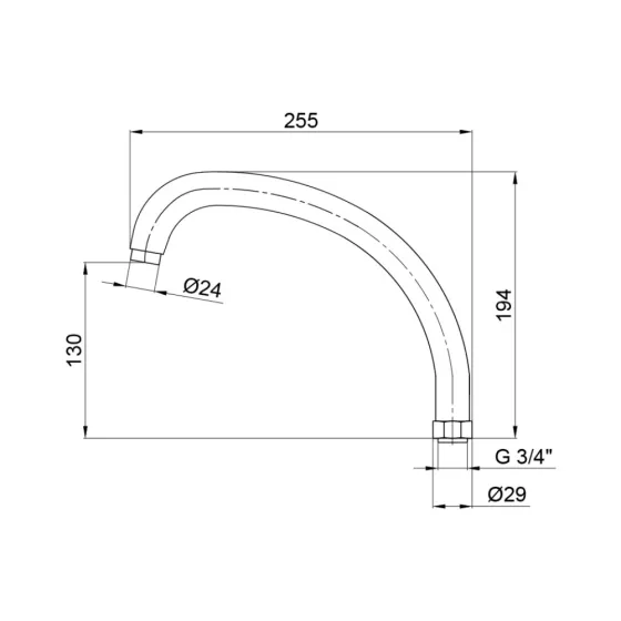 Вилив для змішувача Lidz Niagara 273 25 см LDNIA273CRM26200 Chrome Київ