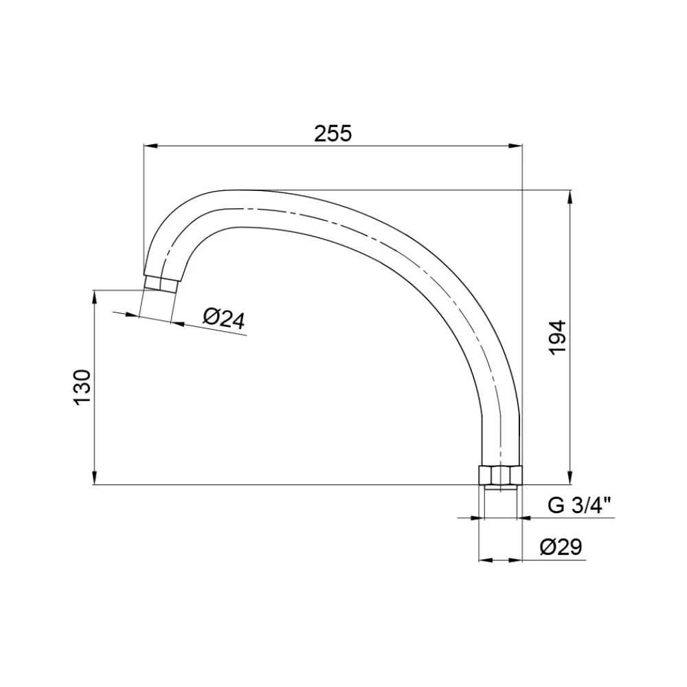 Вилив для змішувача Lidz Niagara 273 25 см LDNIA273CRM26200 Chrome Київ - фото 4