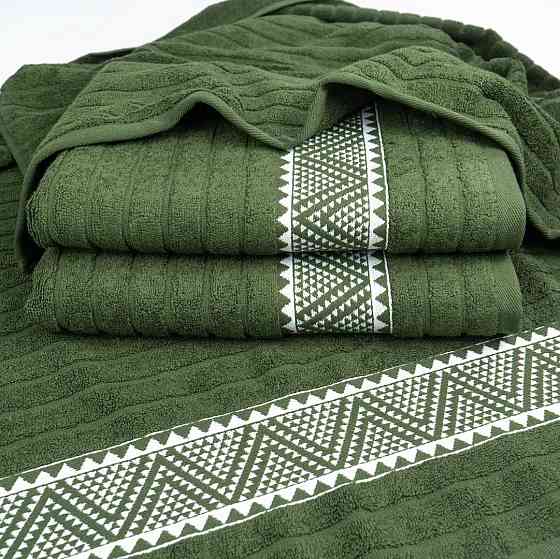 Махровий рушник для обличчя та рук Зіпп GM Textile 50х90см 500г/м2 (Хакі) Суми