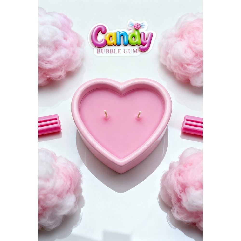 Масажна свічка з ароматом жуйки Candy Bubble Gum у формі серця, 70 мл Sex Aura Київ - фото 5