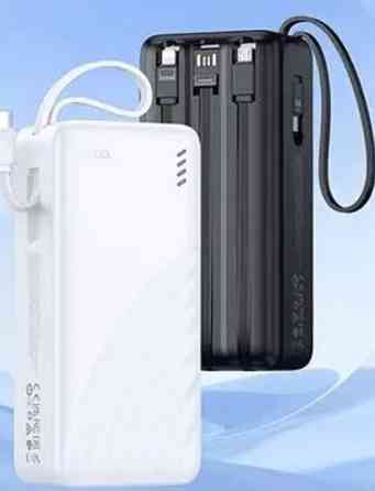 Павербанк 30000mAh з вбудованими кабелями HOCO J146B є ОПТ, дропшипінг. Київ