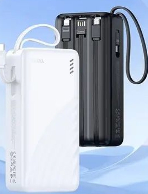 Павербанк 30000mAh з вбудованими кабелями HOCO J146B є ОПТ, дропшипінг. Київ - фото 3