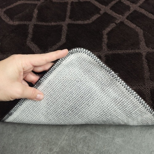 Килимок для ванних кімнат поліпропіленовий TM DarianA Standard u-cut 60*50 шоколадний геометрія Житомир - фото 4