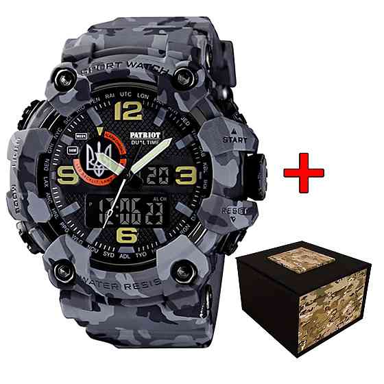 Patriot 002CMGYUASI Тризуб срібло Сірий камуфляж + Коробка. SBR Київ