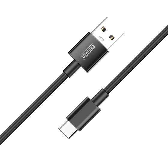 Кабель Brevia USB to Type-C 2,4А 1м, чорний ZIP (55100BUCZ1) Львів