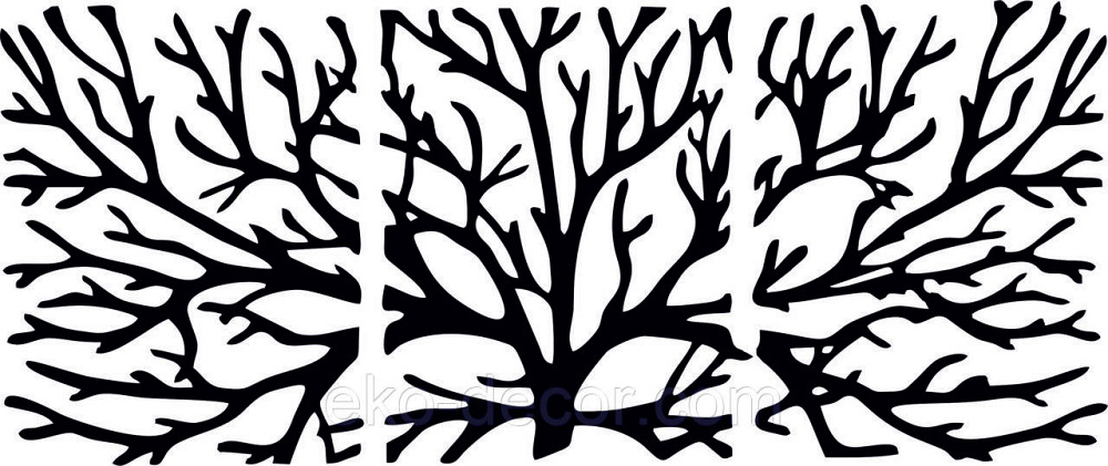 Декоративное настенное Панно «Дерево» Декор на стену 90*210 см, Черный Киев - изображение 10