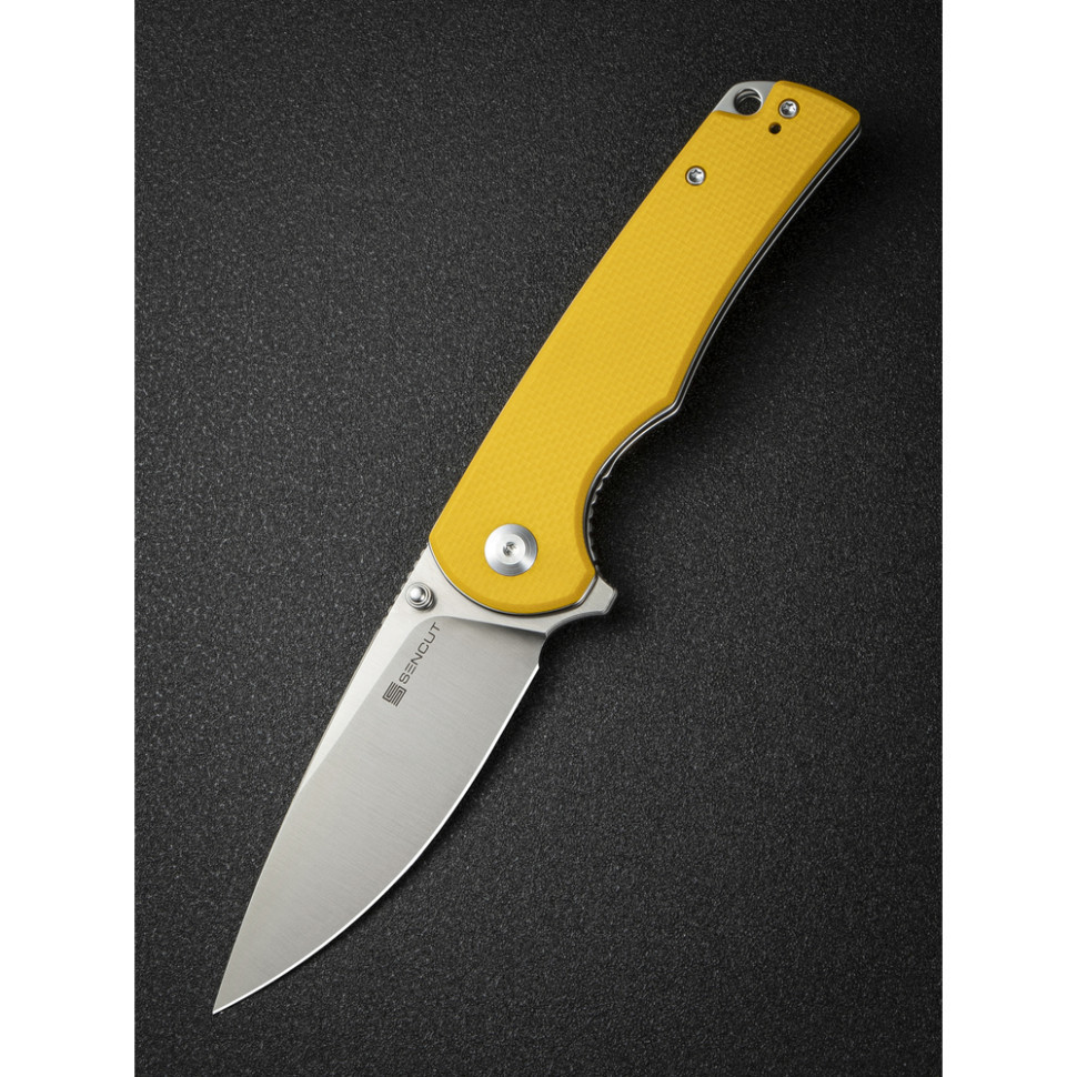 Нож складной туристический Sencut Praktisk, (9.1 см) 9Cr18MoV / G10 желтый Киев - изображение 9
