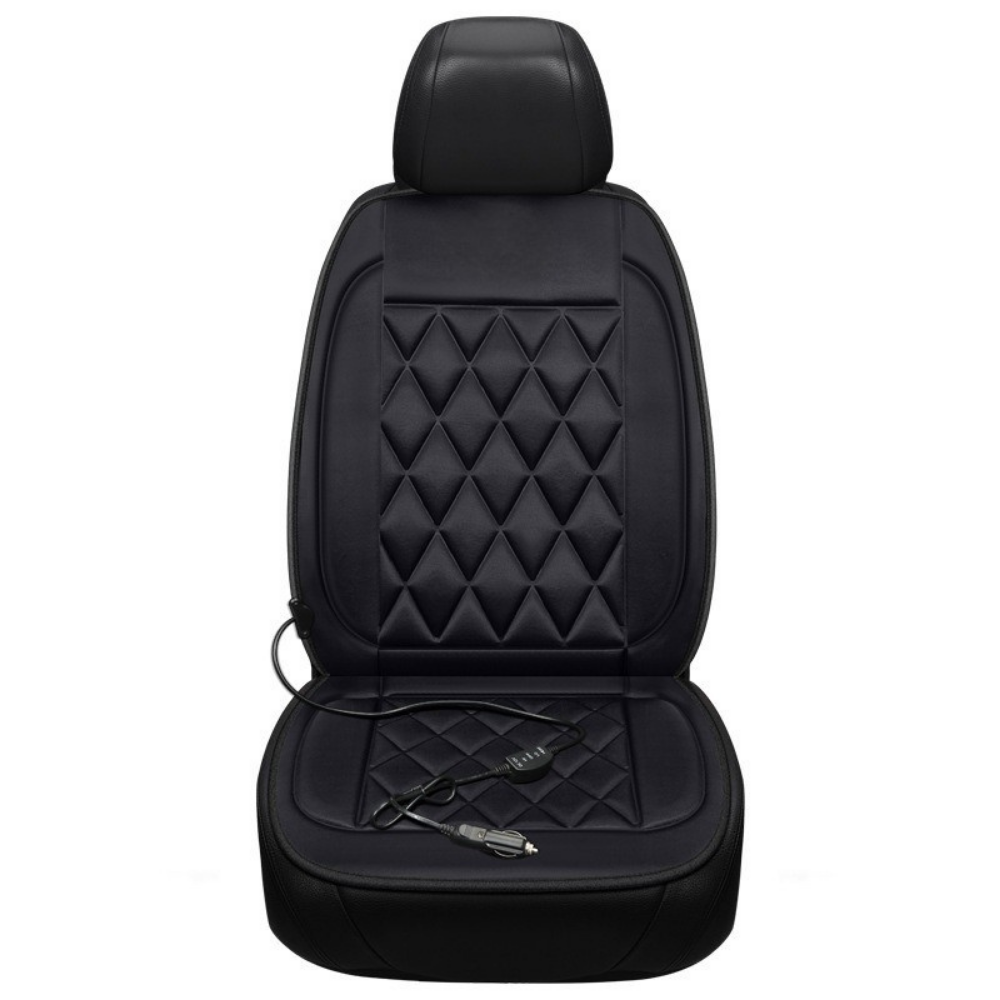 Комплект автомобільних накидок з підігрівом для сидінь 3в1 універсальні в машину від прикурювача 12В, колір чорний Кам'янець-Подільський - фото 7