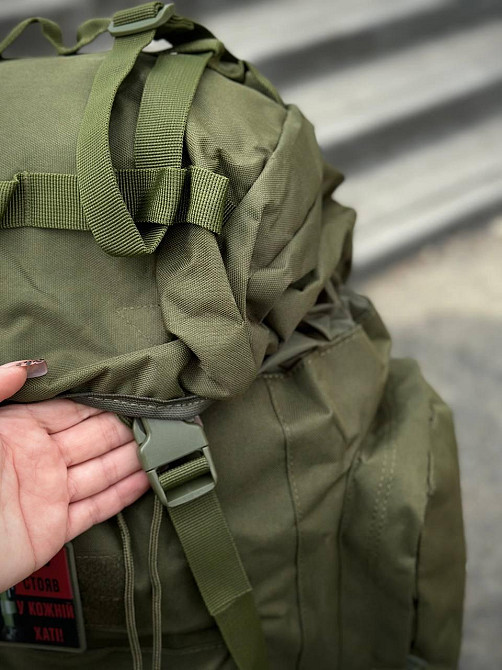 Тактичний військовий рюкзак олива 120 л, матеріал Оксфорд, каркасний, водонепроникний, міцний Львів - фото 10