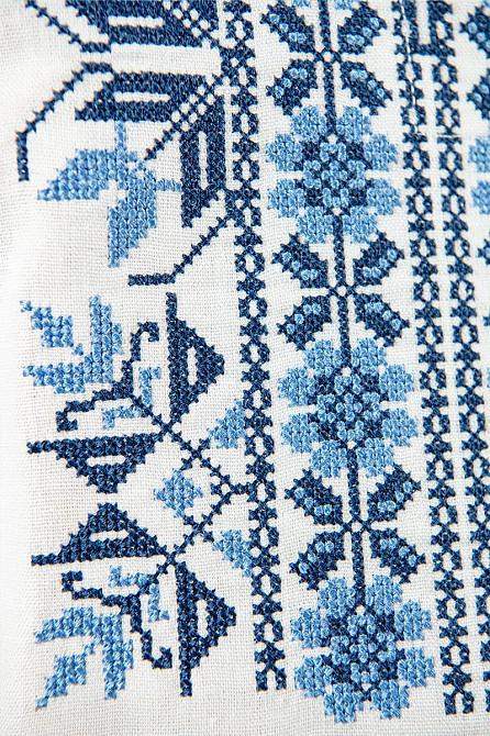 Вышиванка для мальчиков с длинным рукавом,  льняная, белая, топ Киев - изображение 2