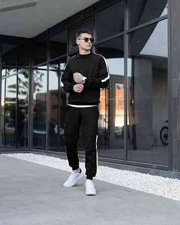 Трикотажний чоловічий спортивний костюм чорний Pobedov Black moon Київ