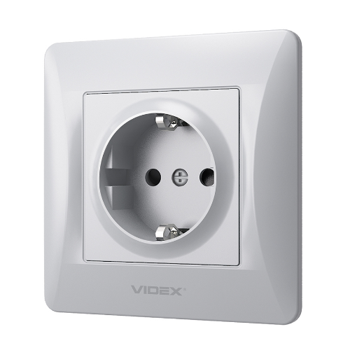 BINERA срібний шовк Розетка внутрішня 1-а із заземленням Videx Житомир - фото 2