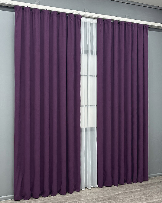 Комплект готових штор VR-Textil Мікровелюр Petek № 1509ш Фіолетовий 200х290 см 2 шт (32-513) Київ - фото 4