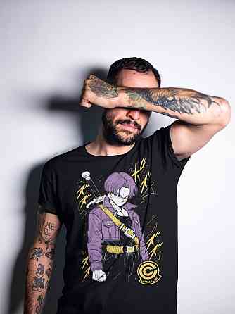 Футболка для хлопчика з аніме принтом Аніме Манга Джапанесе Комік оверсайз (зріст від 165 до 180) Чорний AnimeJ0446m Дніпро