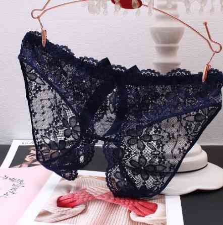Еротичні труси жіночі з вирізом сині - розмір 42-46, талія до 80см Київ