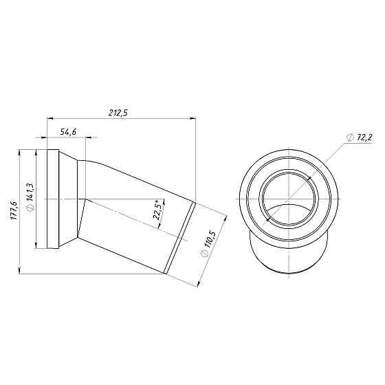 Колено OPTIMUM для унитаза 22,5 ° D110 пластик OPTI 21410/222 Киев