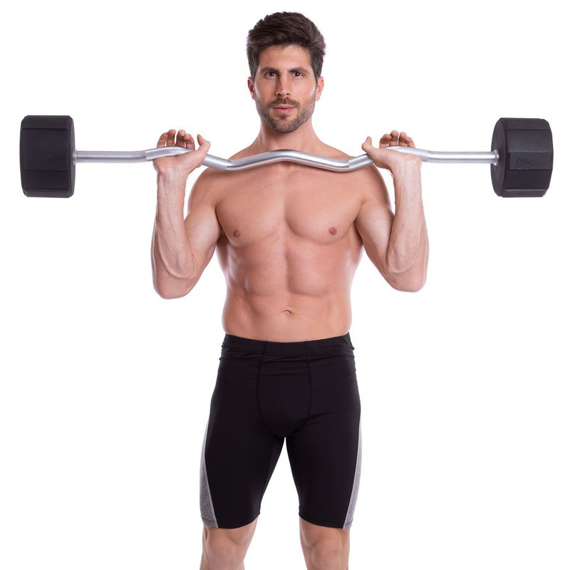 Штанга фиксированная изогнутая полиуретановая LI NUO 3623-50 длина 122 см 50 кг Киев - изображение 7