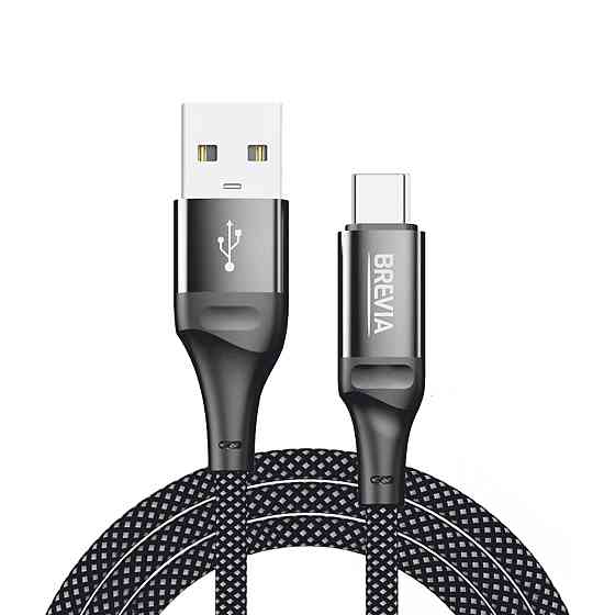 Кабель Brevia USB to Type-C 2,4А 1м, чорний box (56100BUCC1) Львів