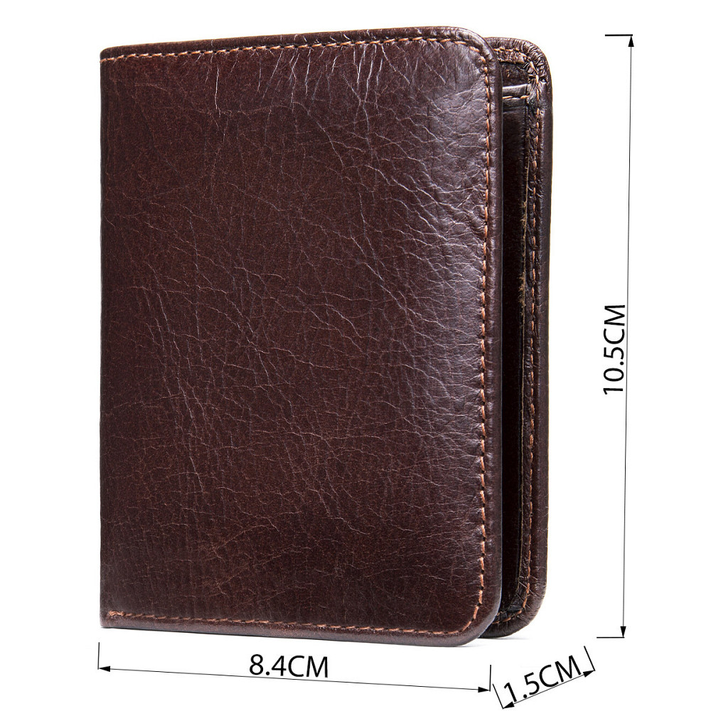 Чоловіче портмоне mini глянсове Коричневе (Vintage) Київ - фото 7