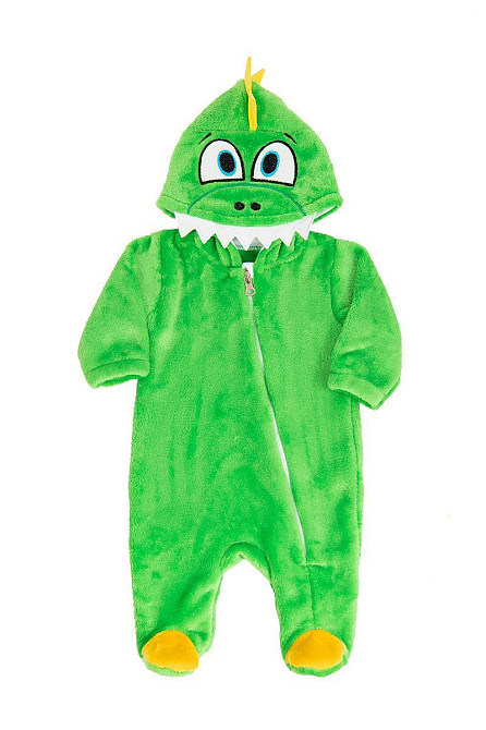 Комбинезон - ясельный теплый для новорожденных Дракончик, велсофт  топ Крохатушка одяг 62, Вшитый, Полиэстер Киев - изображение 1