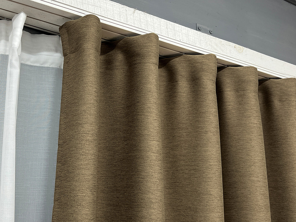 Комплект штор VR-Textil блэкаут Eclipse 100х270 2шт и Тюль 400х270 1795ш-1579т Миндальный с молочным 71-162/2 Киев - изображение 8