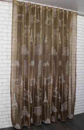 Тюль органза з вишивкою "ЄС Mix" колір коричневий 979т Київ