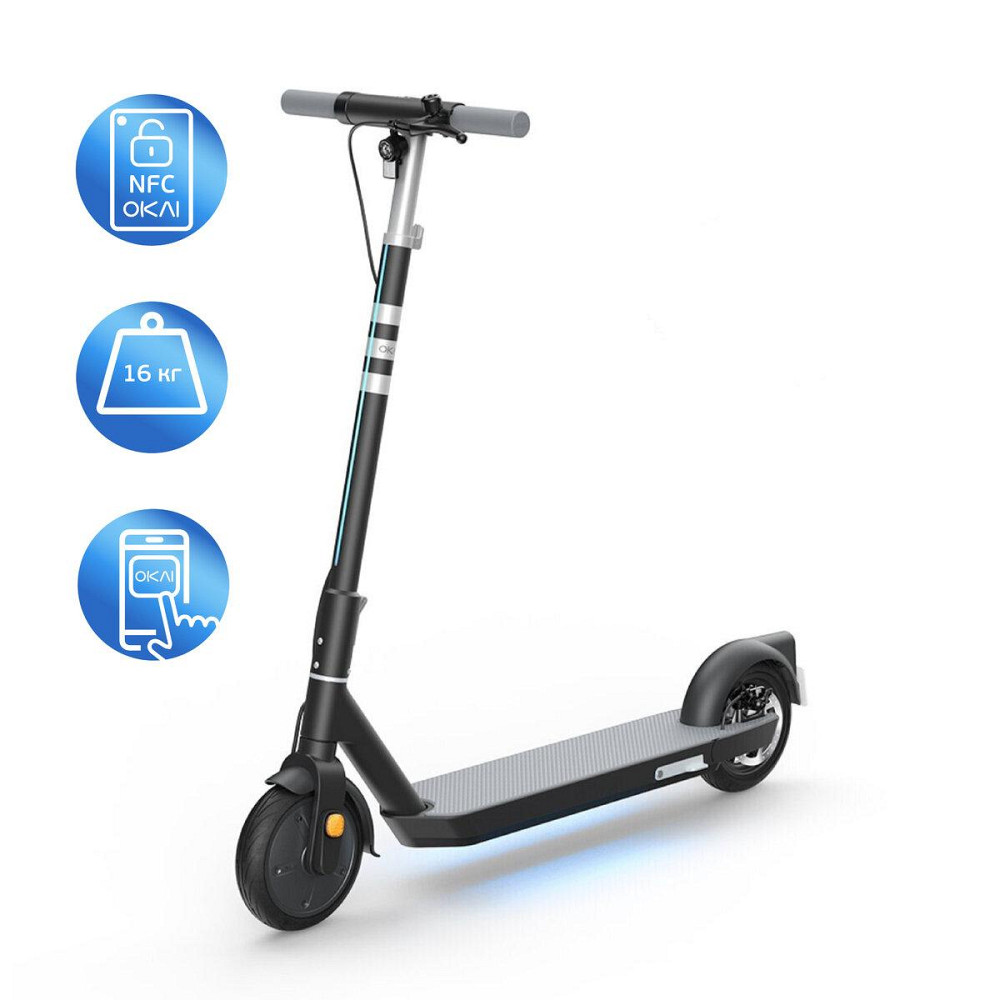 Електросамокат OKAI ES20-NEON 9", 300 W, 9.8Ah, 40km, 25km h, 20%, NFC, App, колір чорний ES20-B Одеса - фото 1