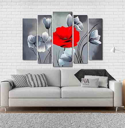 Модульна картина Абстракція Квіти Art-151_5 Київ