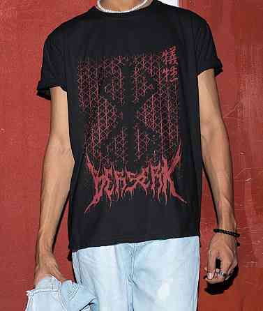 Футболка з аніме принтом Берсерк Манга Стріп Гутс оверсайз (S/M/L) Чорний AnimeJ0873 Дніпро