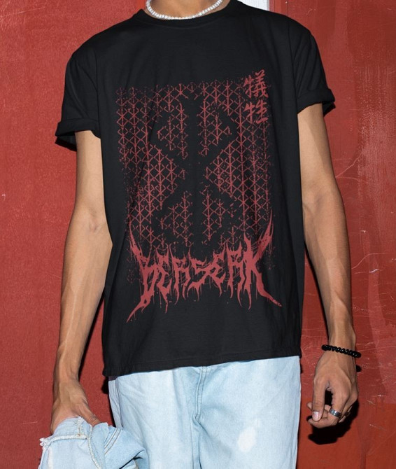 Футболка з аніме принтом Берсерк Манга Стріп Гутс оверсайз (S/M/L) Чорний AnimeJ0873 Дніпро - фото 3