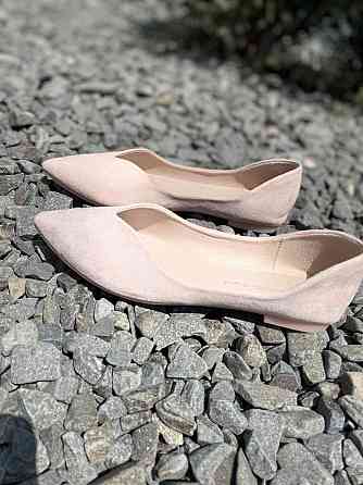 TEE Tspace Балетки човник жіночі з гострим носком, колір пудра, еко-замша TEE Tspace -12 весна- Коломыя