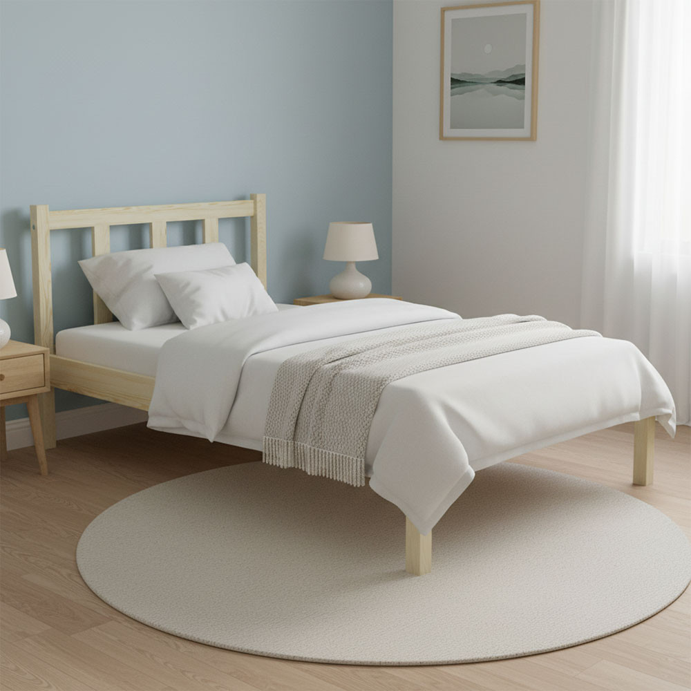 Односпальне дерев'яне ліжко Mebigrand MG02 Прозорий лак 90х200 см (MBG-21880) Дніпро - фото 1