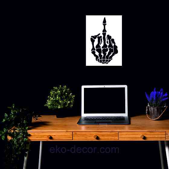 Декоративное настенное Панно «Средний палец» Декор на стену 110*78 см, Белый Киев