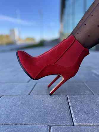 Nivelle Жіночі черевики NIVELLE червоні натуральна замша каблук 11 см 37р.38р. (3614) Коломия