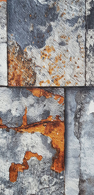 Шпалери вінілові на флізеліні AdaWall Roka 1.06х10 під плитку структурні теракотові сірі білі 23106-4 Київ - фото 3